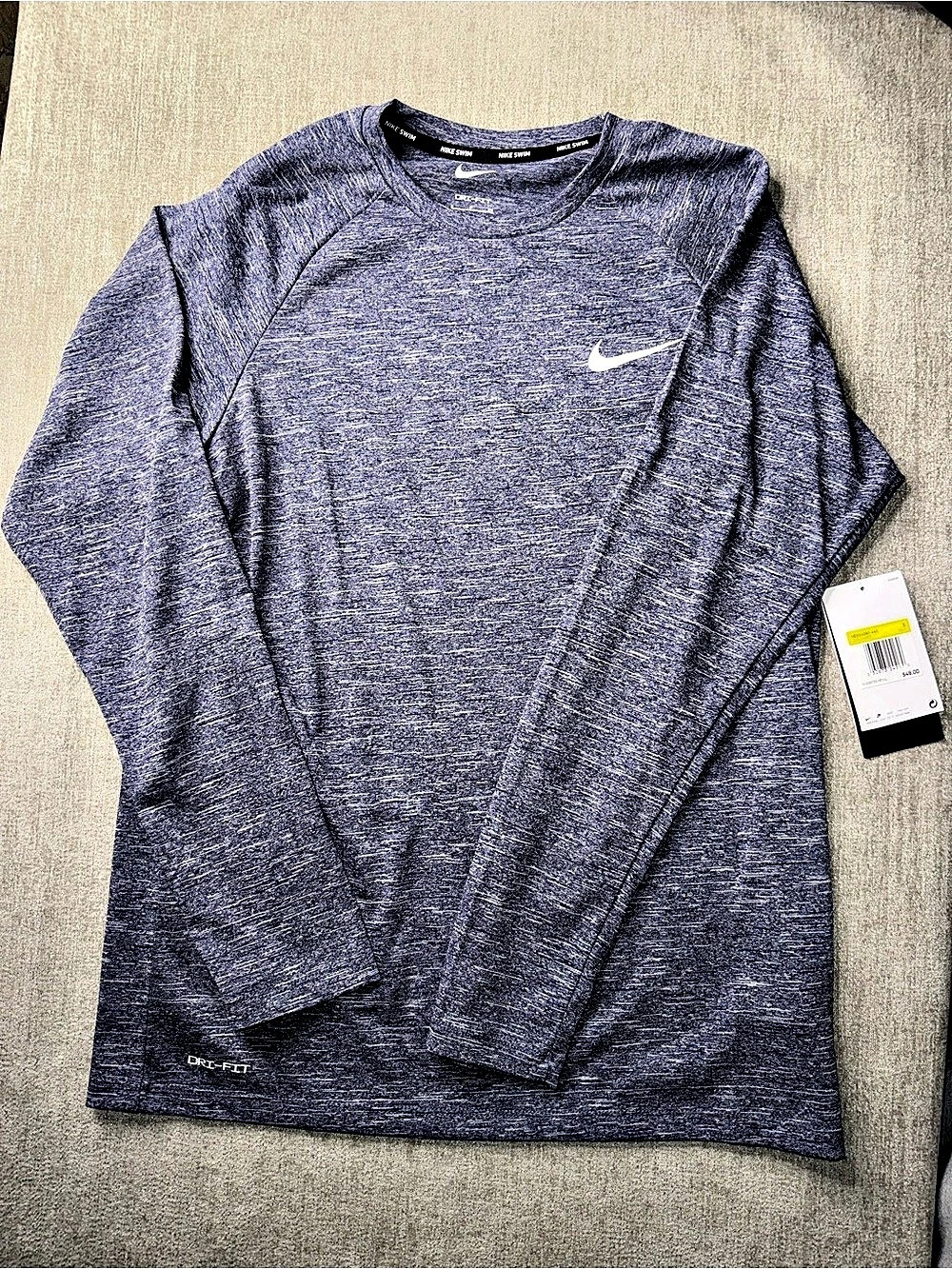 Nike Swim Hydroguard Essential Long Sleeve Top Blue Small